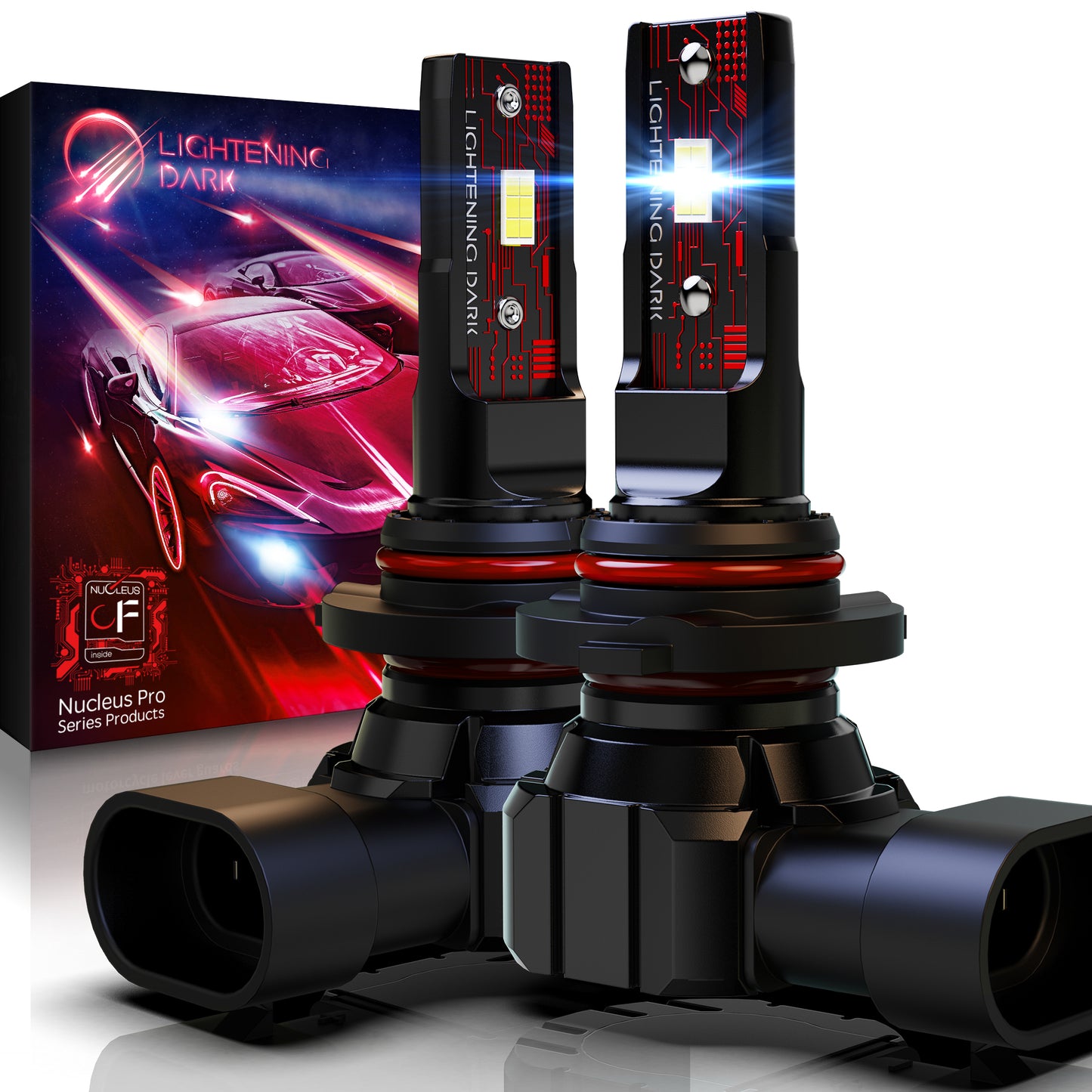 9005 LED Headlight Bulbs, 6500K Xenon White Beam Wireless Fanless, Replace OEM HB3 9005 (Pack of 2)