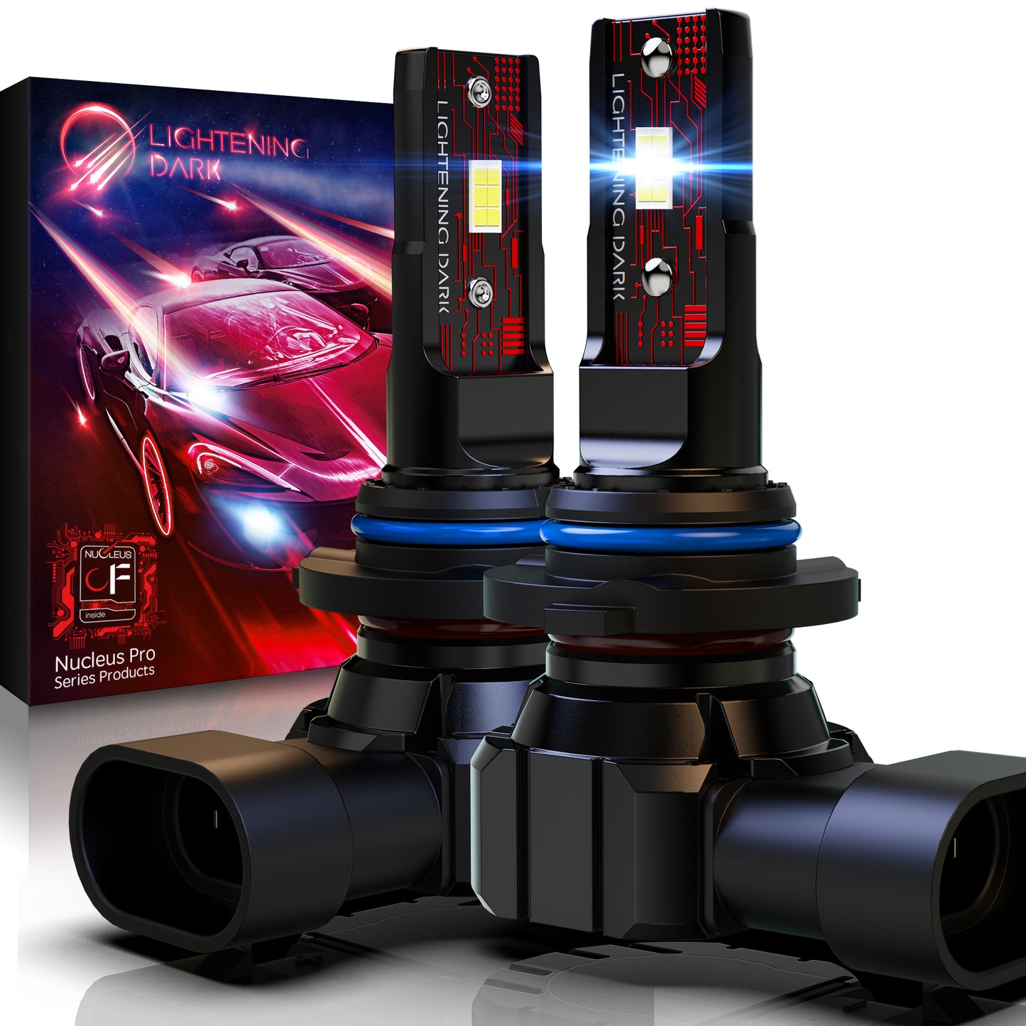 9006 LED Headlight Bulbs, 6500K Xenon White Beam Wireless Fanless, Replace OEM HB4 9006 (Pack of 2)