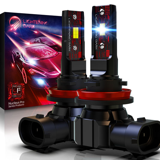 H11 LED Headlight Bulbs, 6500K Xenon White Beam Wireless Fanless, Replace OEM H8 H9 H11 (Pack of 2)