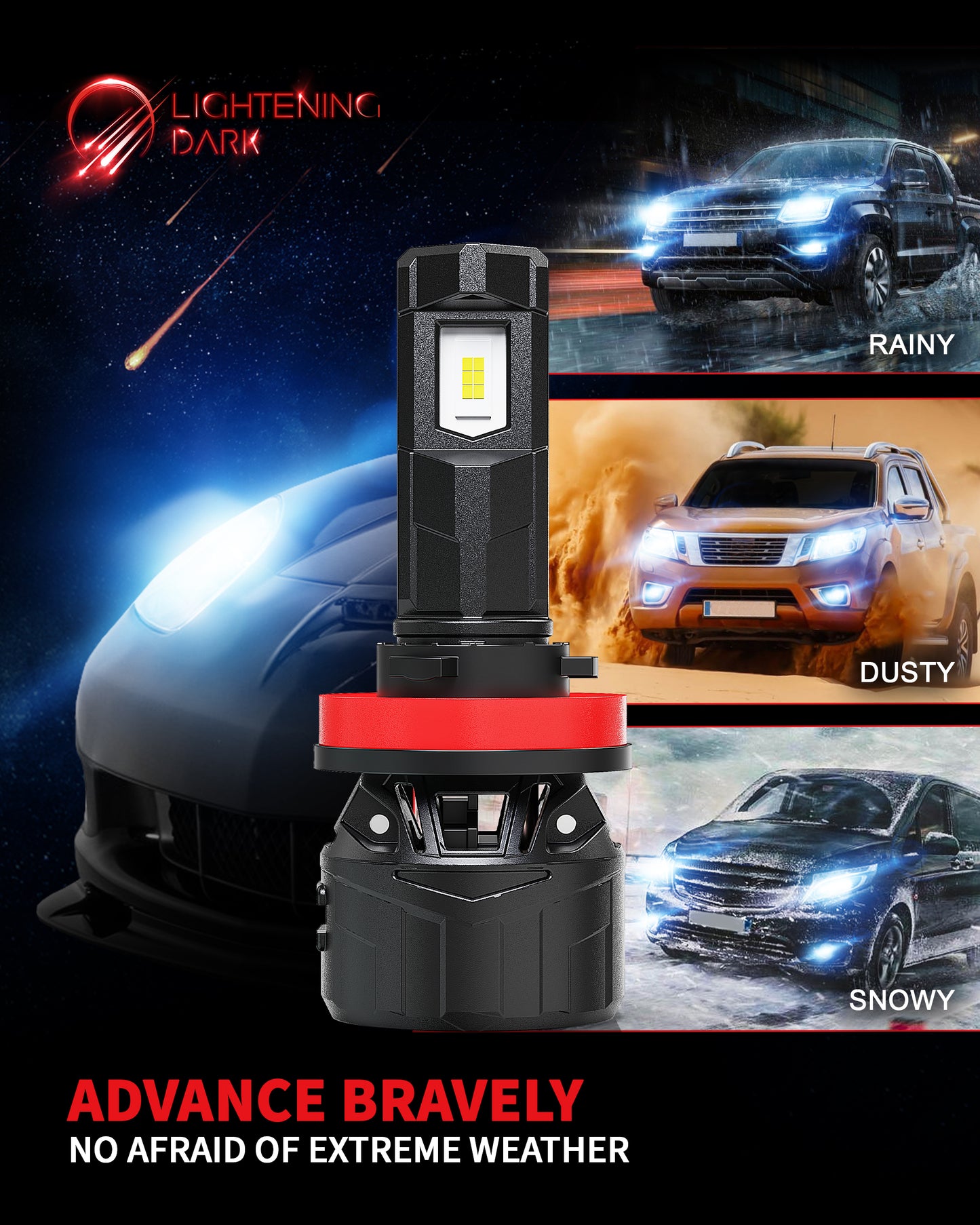 H11/H8/H9 LED Headlight Bulbs, 40000LM 6500K Xenon White Plug & Play 360° Adjustable Light Beam with Cooling Fan, Pack of 2