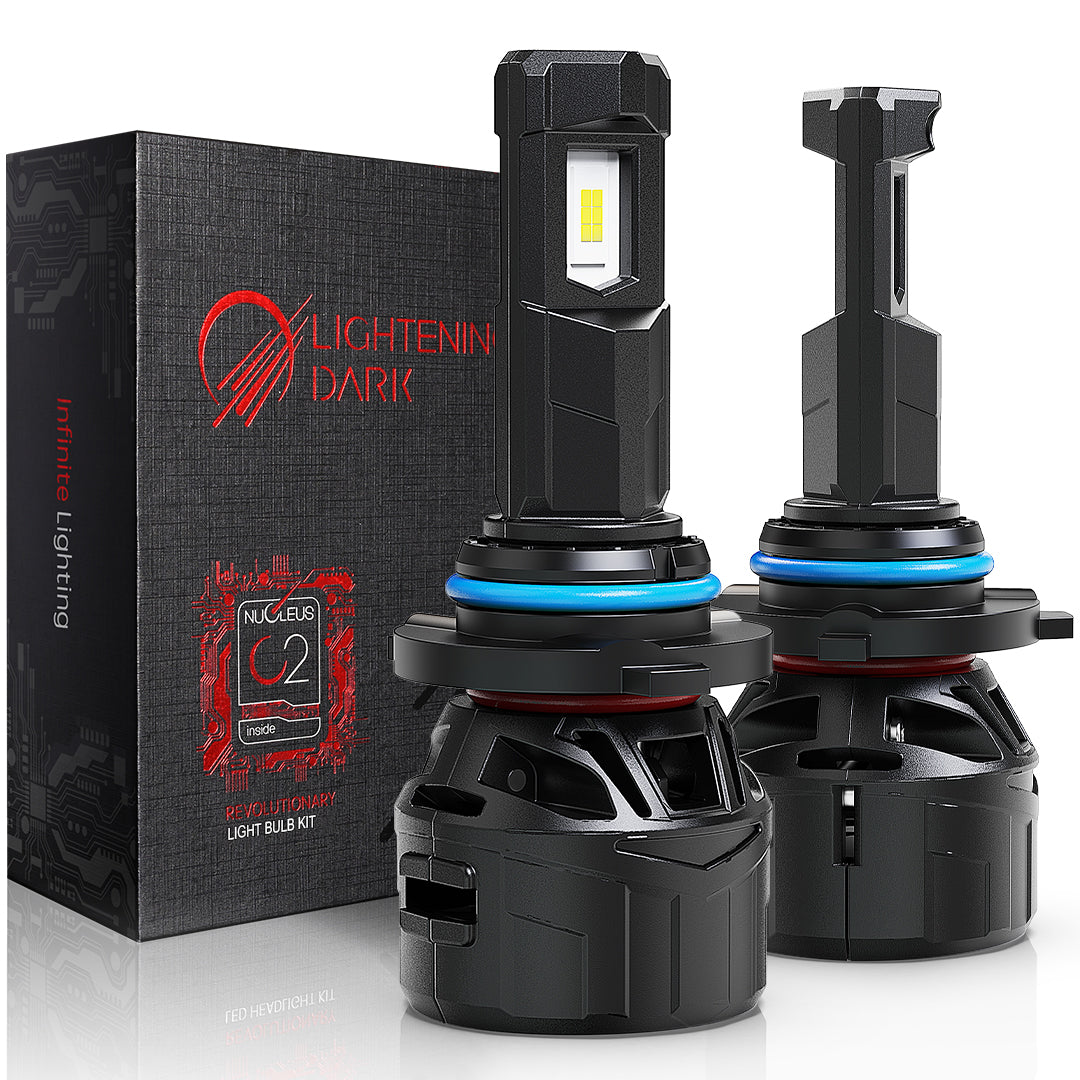 9006/HB4 LED Headlight Bulbs, 40000LM 6500K Xenon White Plug & Play 360° Adjustable Light Beam with Cooling Fan, Pack of 2