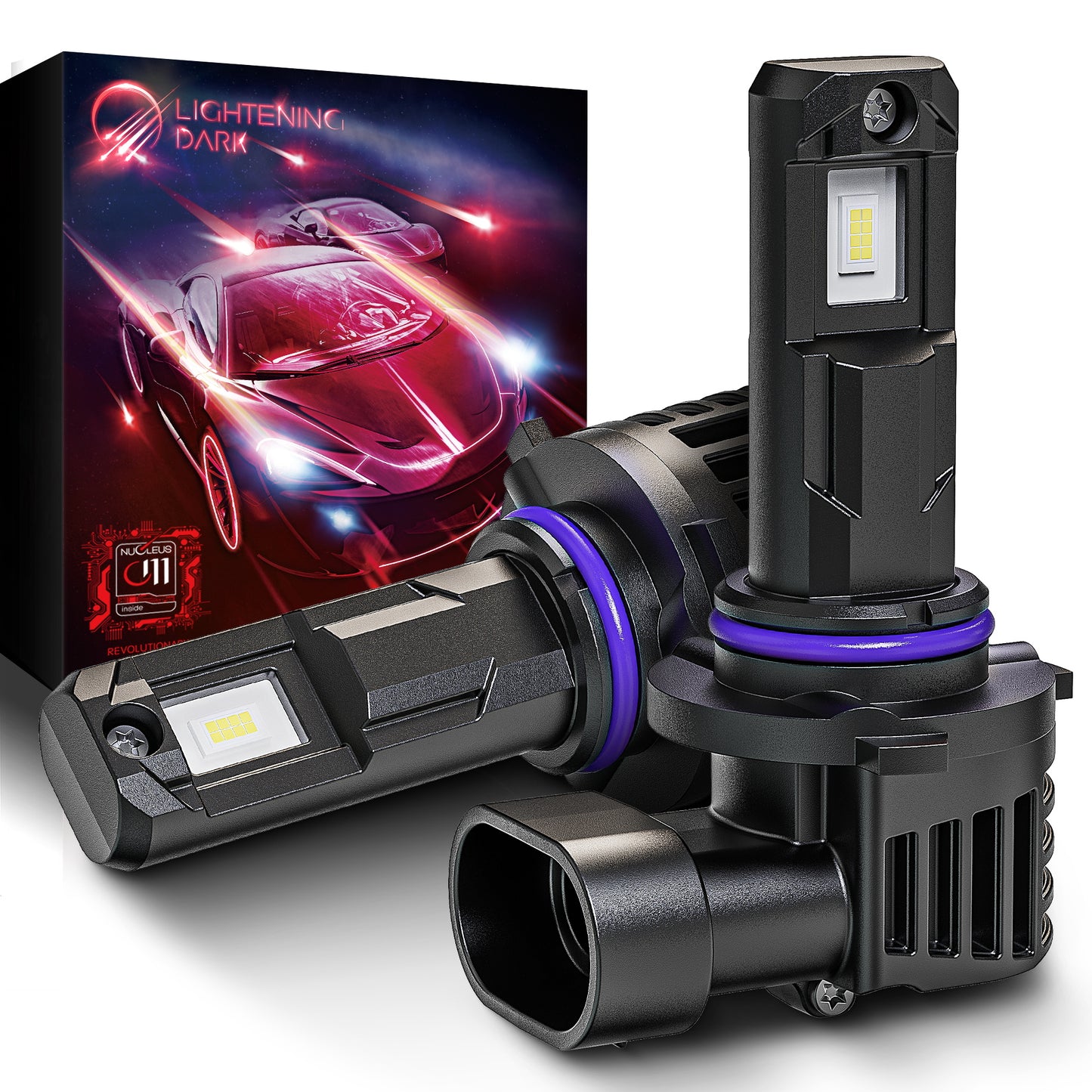 9012 LED Headlight Bulbs, 9012 Hir2 Light Bulbs 400% Bright 6500K Xenon White 24000LM Fanless Wireless Plug and Play (Pack of 2)