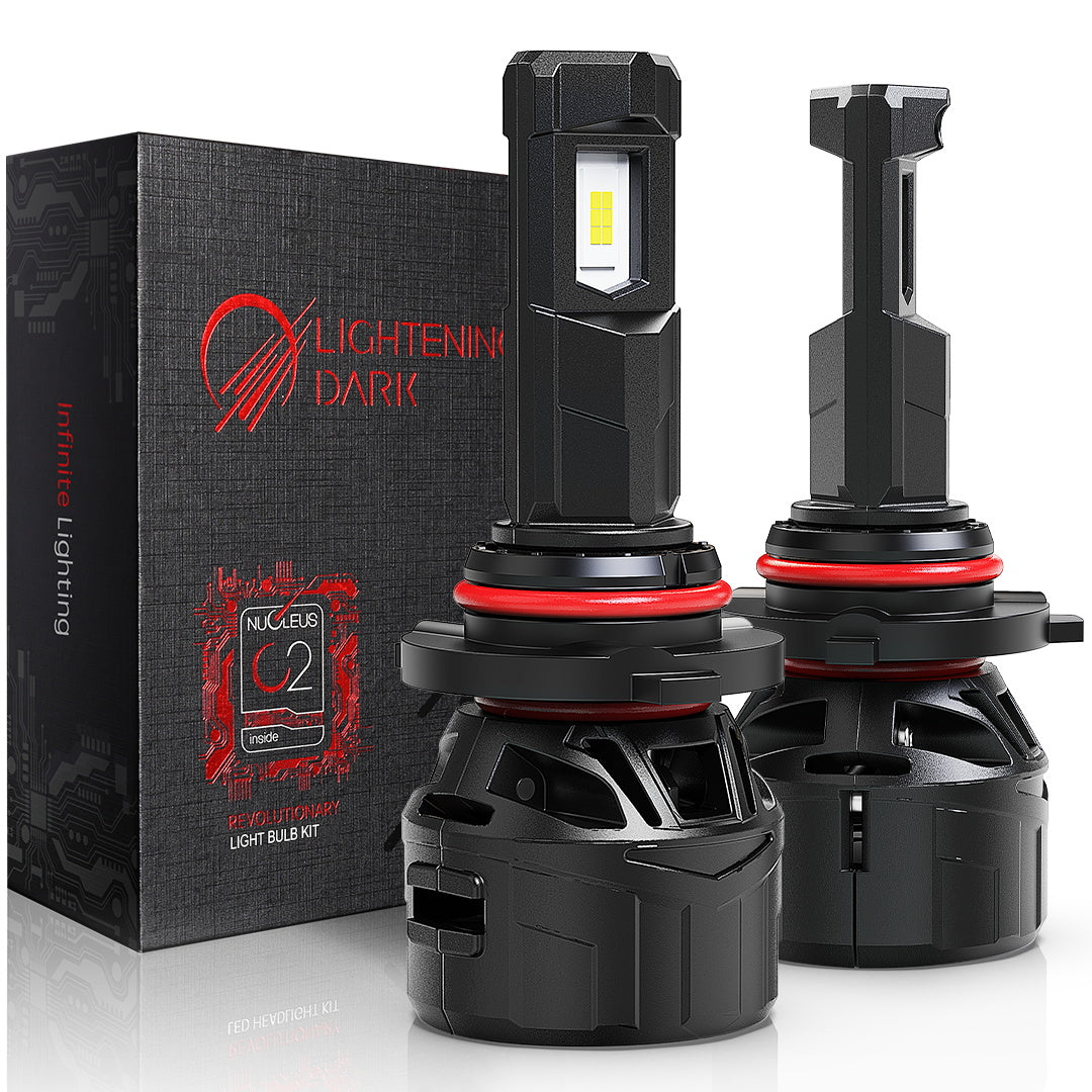 9005/HB3 LED Headlight Bulbs, 40000LM 6500K Xenon White Plug & Play 360° Adjustable Light Beam with Cooling Fan, Pack of 2